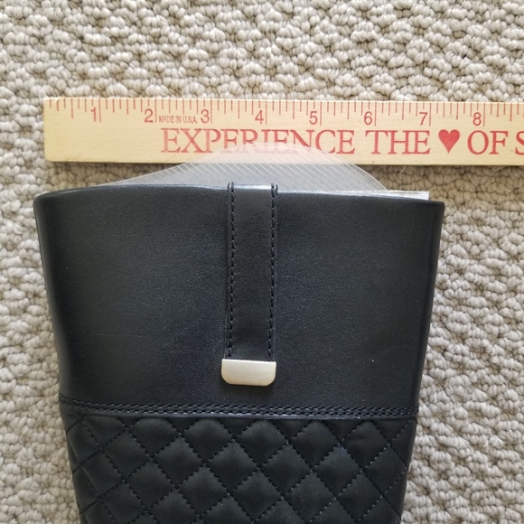 Bandolino Blushe Quilted Black Leather Heeled Riding Boots 6.5M - Picture 9 of 15